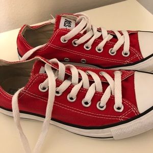 Red and black Converse
